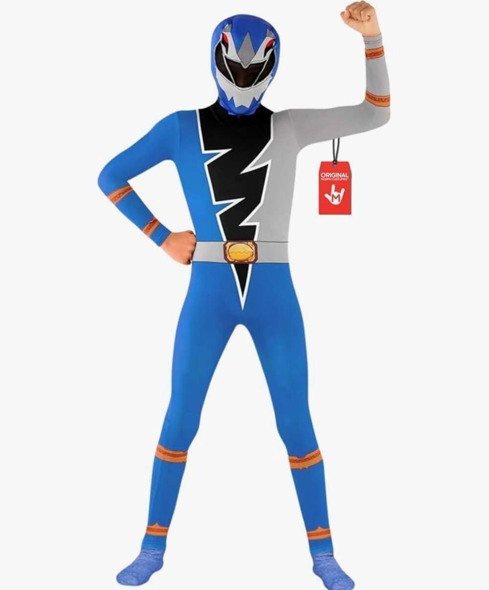 Morphsuits Blue Dino Fury Morphsuit Kids Costume,Size L